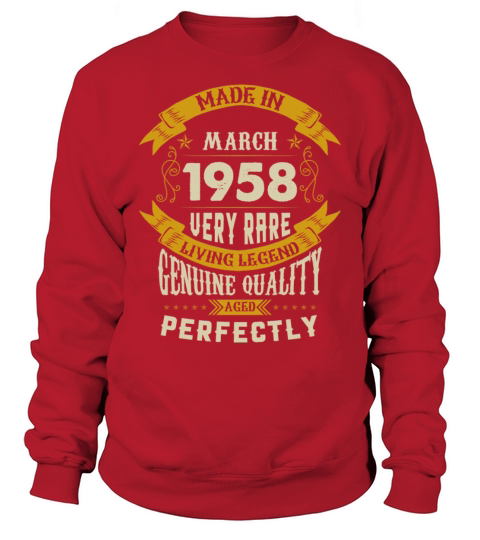 March 1958 Vintage Birthday Present Sweatshirt Unisex