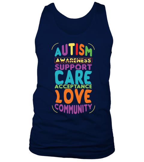 Acceptance Love Colorful Puzzle Autism Awareness Tank Top Unisex