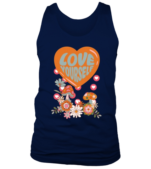 Love yourself retro groovy self care Valentine Tank Top Unisex