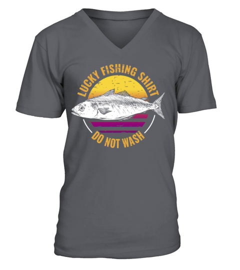 Lucky Fishing Shirt for Fish Hunter and Fisherman V-Neck T-shirt