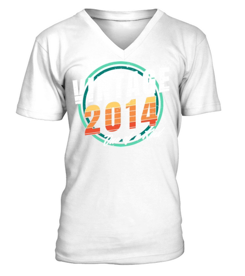 Vintage 2014 Shirt for Men Women 9 Year Old 9th V-Neck T-shirt