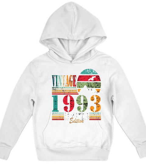 1993 Vintage Birthday Present Kids Hoodie