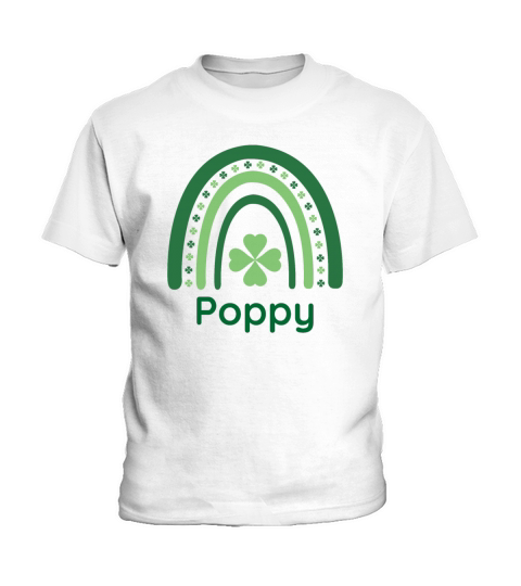 Poppy Clover Charm Boho Rainbow Kids T-Shirt