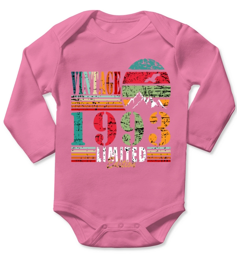 1993 Vintage Birthday Present Long Sleeve Baby One-Piece