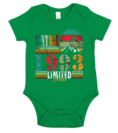 1993 Vintage Birthday Present Short Sleeve Baby One-Piece