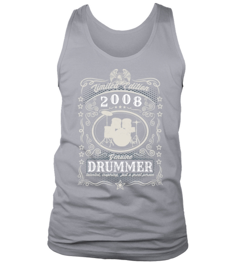 Vintage 2008 Drummer Birthday Gift Percussionist Tank Top Unisex