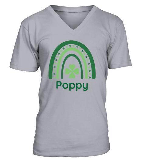 Poppy Clover Charm Boho Rainbow V-Neck T-shirt