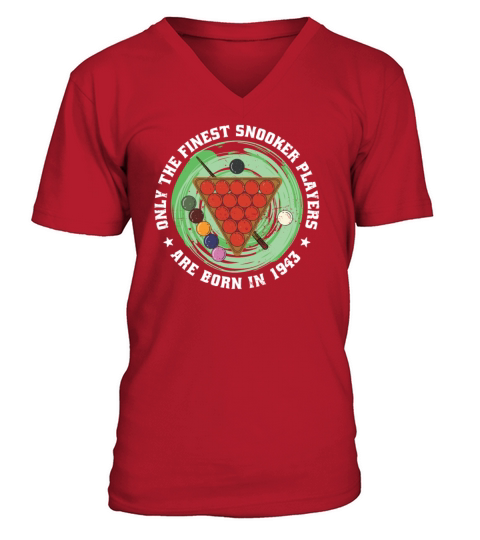 Snooker born in 1943 Vintage Birthday Snooker-game V-Neck T-shirt
