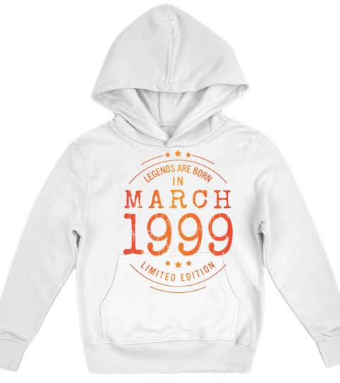 Birthday March 1999 Limited Edition Vintage Kids Hoodie