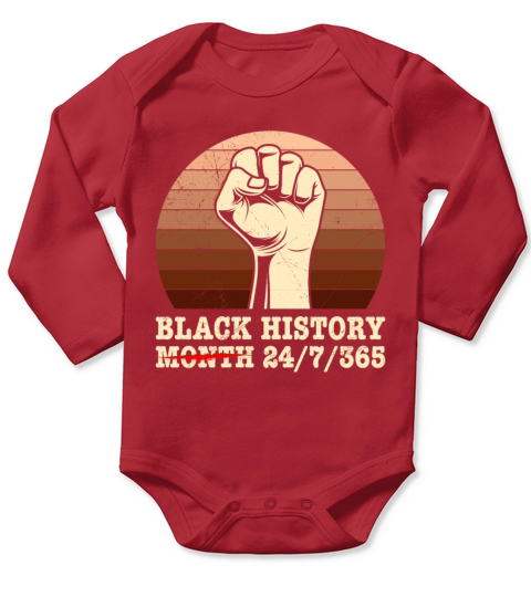 Black History Month USA History America African Long Sleeve Baby One-Piece