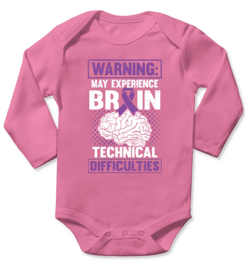 Brain Technical Purple Ribbon Epileptic Epilepsy Long Sleeve Baby One-Piece