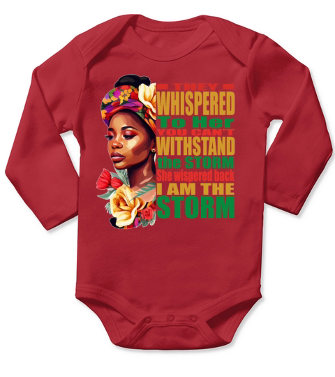 I Am the Storm African Woman Black History Month Long Sleeve Baby One-Piece