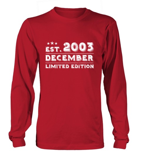 Est December 2003 - Birthday Present - Vintage Long sleeved Unisex
