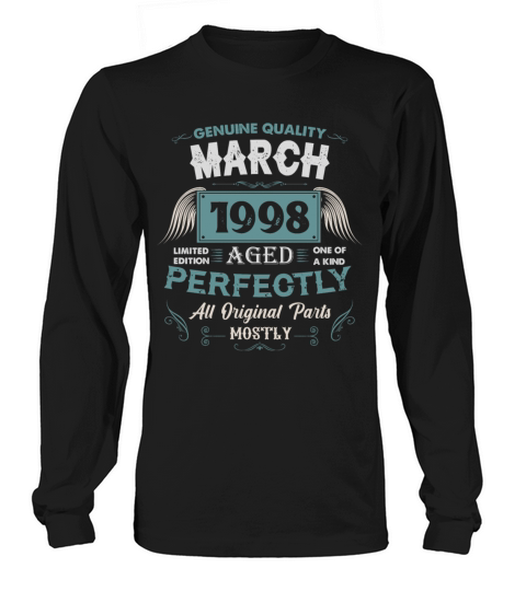 March 1998 Vintage Birthday Present Long sleeved Unisex