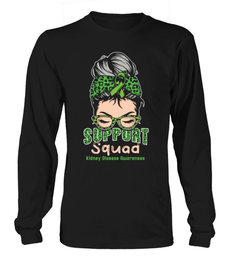 Support Squad Green Kidney Disease Awareness Month Long sleeved Unisex