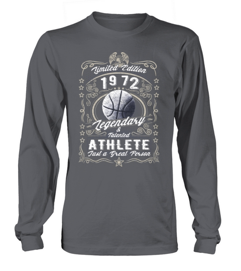 Vintage 1972 Basketball Birthday Gift Sport Hobby Long sleeved Unisex