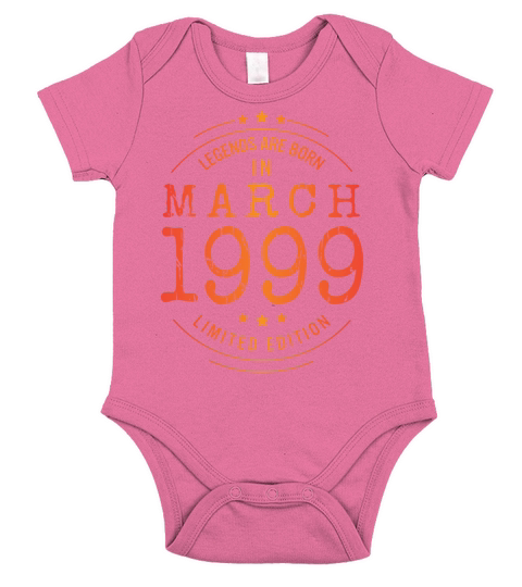 Birthday March 1999 Limited Edition Vintage Short Sleeve Baby One-Piece