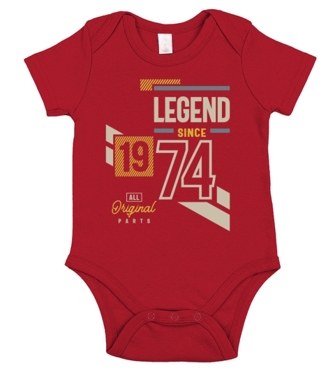 Legend Since 1974 49 birthday Short Sleeve Baby One-Piece