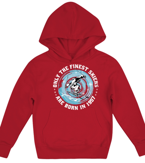 Skiers Skier Vintage born in 1957 Birthday Ski Kids Hoodie