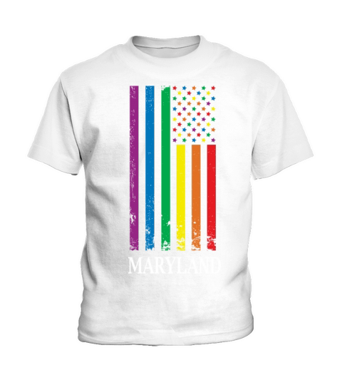 Maryland Pride Month Pride Flag LGBT Community LGB Kids T-Shirt