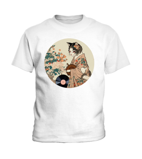 Vinyl Record Player Cat Owner Record Collector Kids T-Shirt