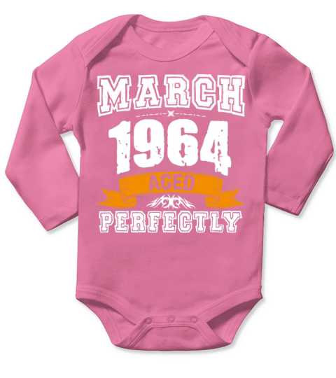 March 1964 Vintage Birthday Present Long Sleeve Baby One-Piece