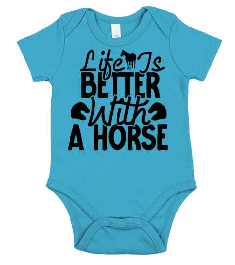 Life Is Better With A Horse Short Sleeve Baby One-Piece