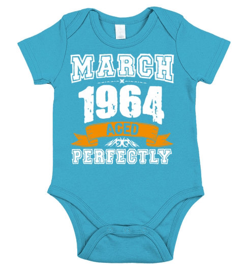March 1964 Vintage Birthday Present Short Sleeve Baby One-Piece