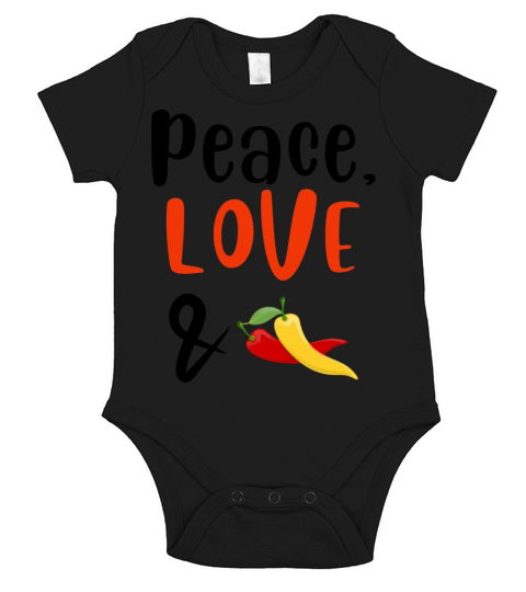 Peace Love and Peppers Short Sleeve Baby One-Piece