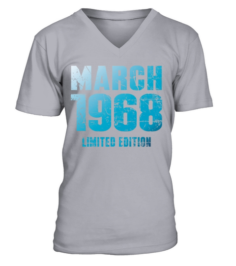 March 1968 Limited Edition Birthday Present V-Neck T-shirt