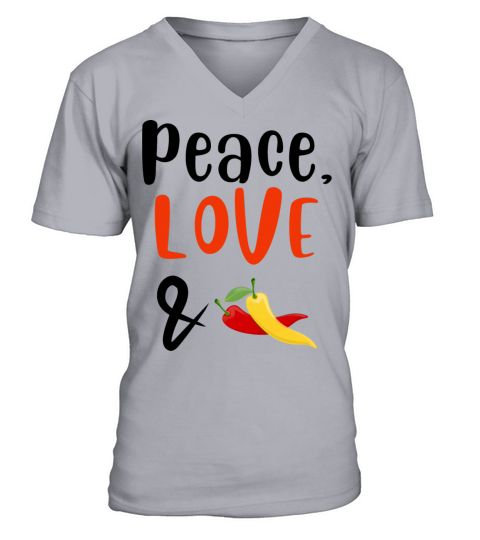 Peace Love and Peppers V-Neck T-shirt