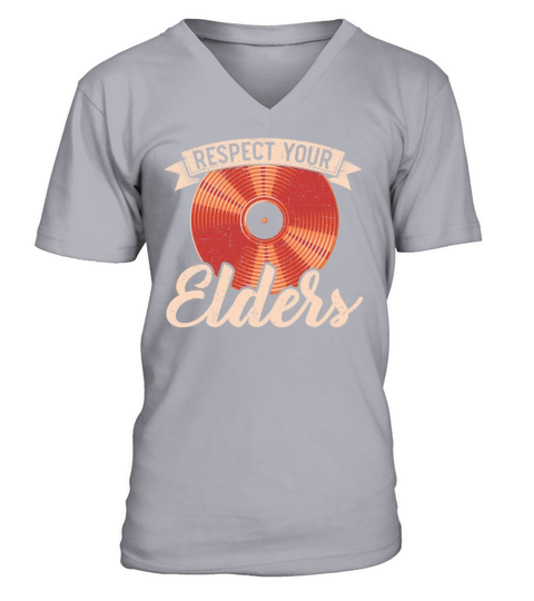 Respect Your Elders Record Collector Vinyl Record V-Neck T-shirt