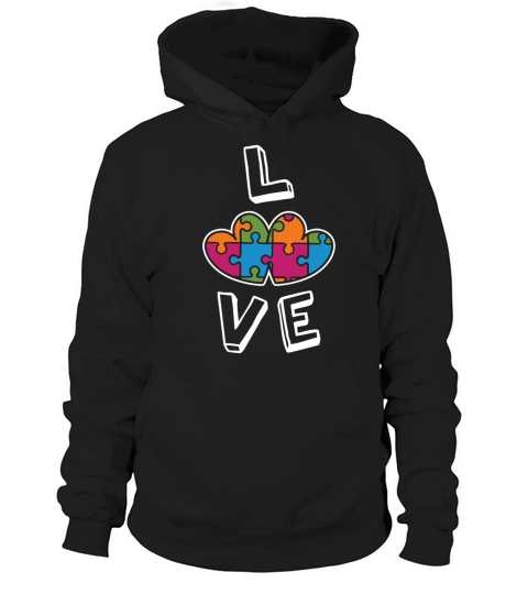 Love Puzzle Colorful April Autism Awareness Hoodie Unisex