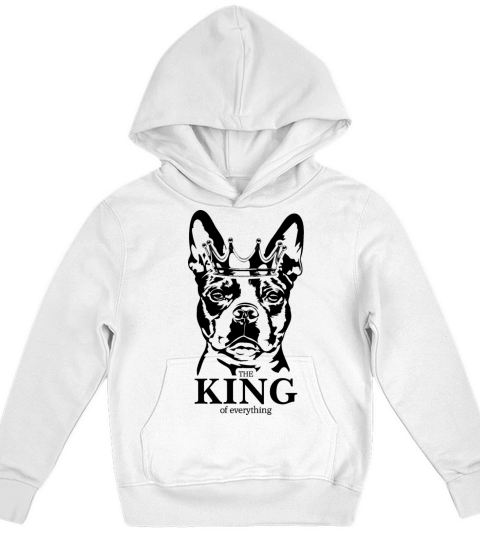 Boston Terrier King of Everything dog dad Kids Hoodie