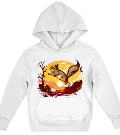 Vintage Sunset with Flying Squirrels - Ready for T Kids Hoodie