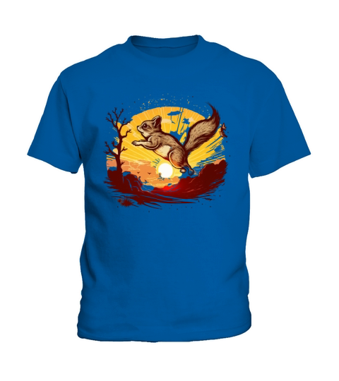 Vintage Sunset with Flying Squirrels - Ready for T Kids T-Shirt