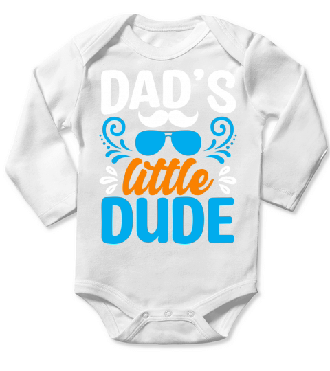 Dad’s little dude Long Sleeve Baby One-Piece