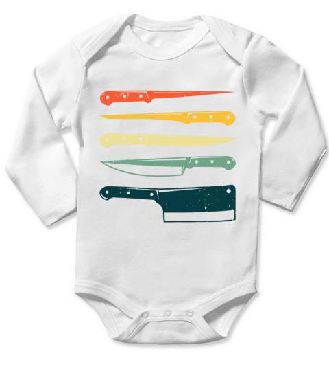 Funny Chef Knife For Men Women Vintage Chef Knife Long Sleeve Baby One-Piece