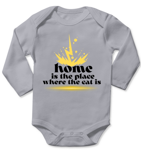 Home Is The Place Where The Cat Is Long Sleeve Baby One-Piece