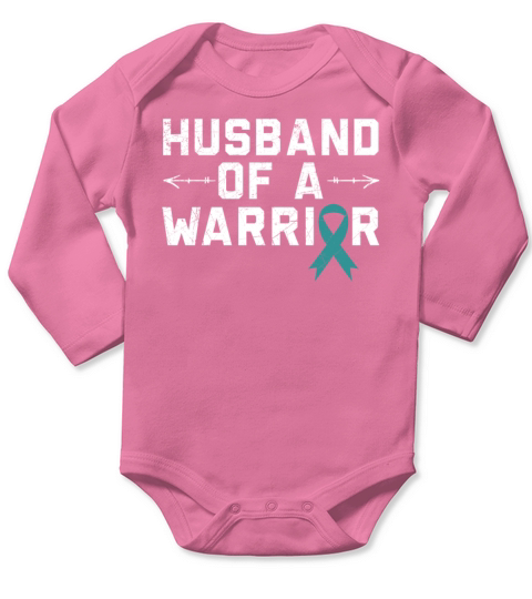 Husband Of A Warrior Cervical Cancer Supporter Long Sleeve Baby One-Piece