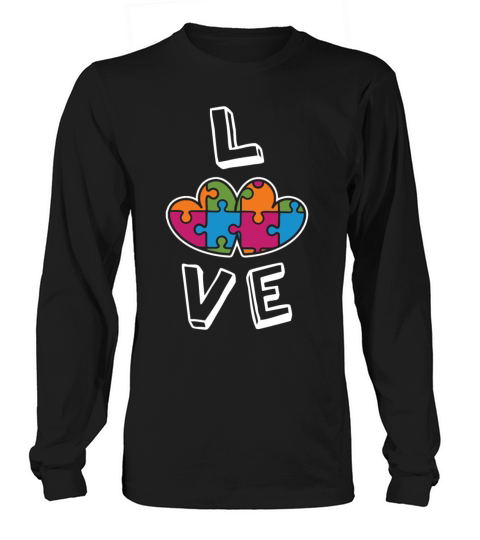 Love Puzzle Colorful April Autism Awareness Long sleeved Unisex