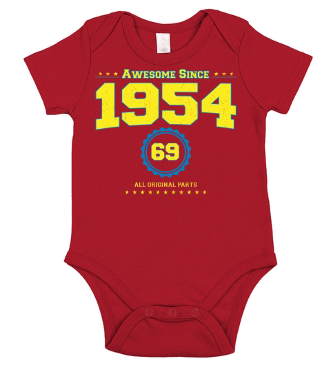Awesome 1954 Shirt for Men Women 69 Year Old 69th Short Sleeve Baby One-Piece
