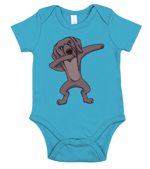 Dabbing Weimaraner Short Sleeve Baby One-Piece