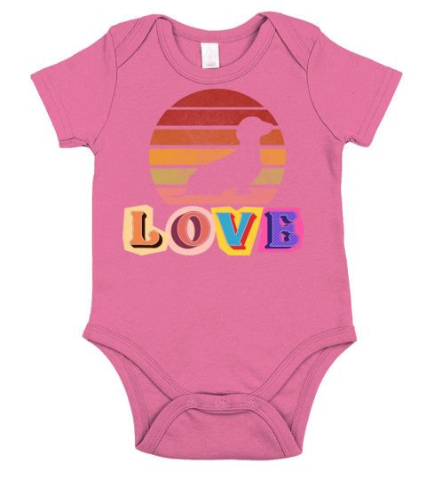 Dachshund Motiv Love Retro Design Short Sleeve Baby One-Piece
