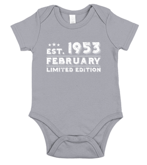 Est February 1953 - Birthday Present - Vintage Short Sleeve Baby One-Piece