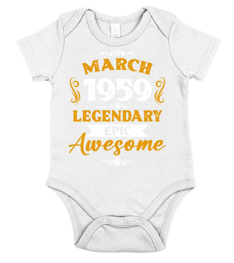 March 1959 Legendary Birthday Present Short Sleeve Baby One-Piece