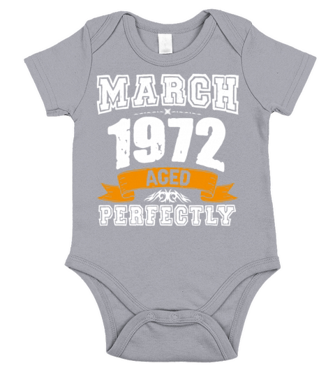 March 1972 Vintage Birthday Present Short Sleeve Baby One-Piece