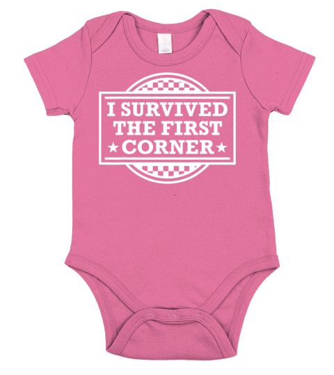 Racer I Survived The First Corner Racing Race Short Sleeve Baby One-Piece