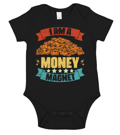 Vintage I Am A Money Magnet Positive Thinker Short Sleeve Baby One-Piece