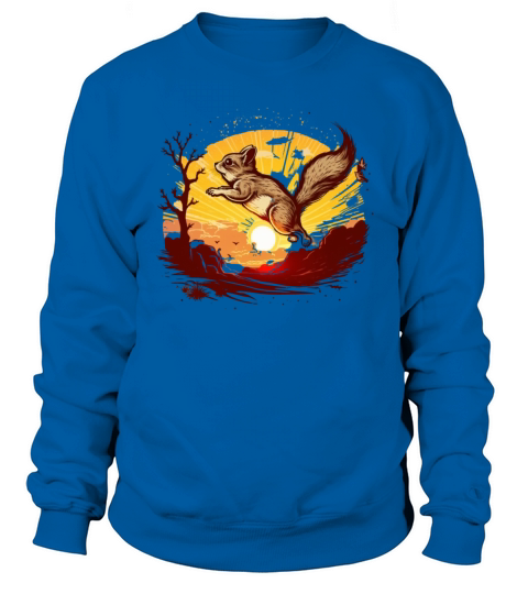 Vintage Sunset with Flying Squirrels - Ready for T Sweatshirt Unisex